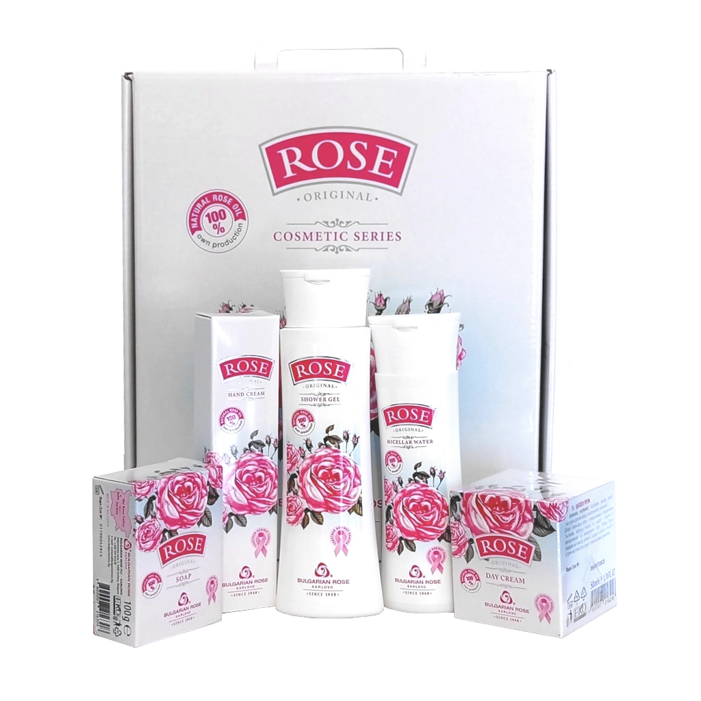 Darčekový set Rose – 5 produktov pre tvár, ruky a telo, krabica, DiaRosa kozmetika